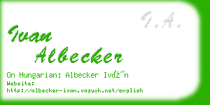 ivan albecker business card